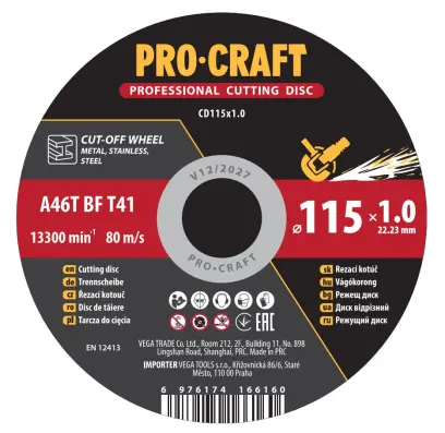 Řezný kotouč Procraft CD115x1.0 (PRCCD115x1.0)