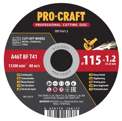 Řezný kotouč Procraft CD115x1.2 (PRCCD115x1.2)
