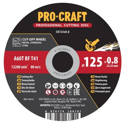 Řezný kotouč Procraft CD125x0.8 (PRCCD125x0.8)