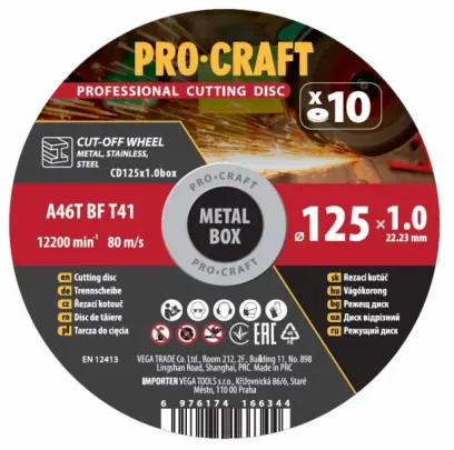 Sada řezných kotoučů Procraft CD125x1.0b (PRCCD125x1.0b)