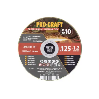 Sada řezných kotoučů Procraft CD125x1.2b (PRCCD125x1.2b)