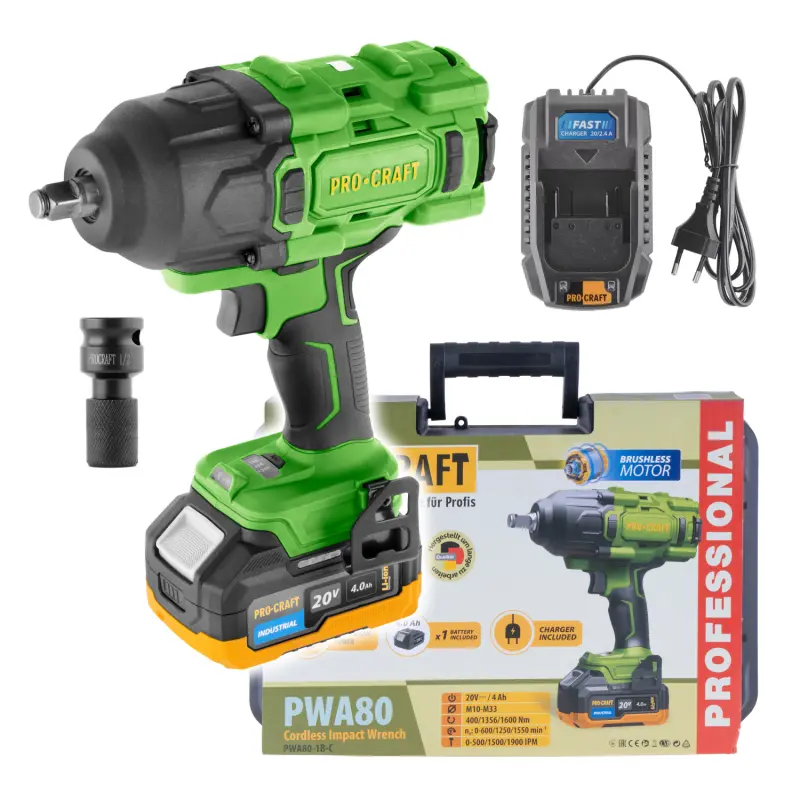 Aku rázový utahovák Procraft PWA80 1b | PWA80-1b-c
