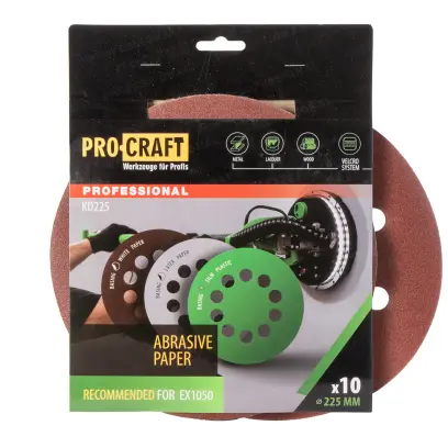 Brusný papír 10 ks. Procraft КD225.80 (PRCKD225.80)