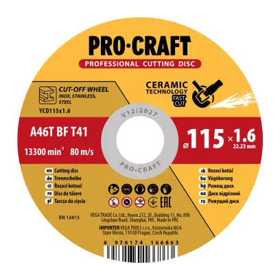 Keramický řezný kotouč Procraft YСD115x1.6 | YCD115x1.6