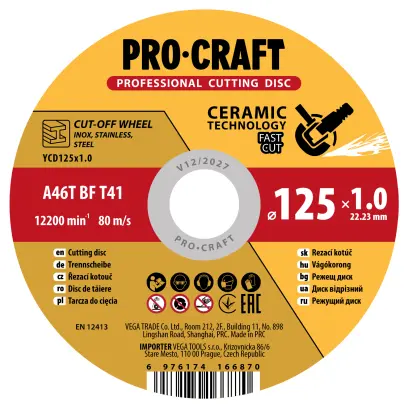 Keramický řezný kotouč Procraft YСD125x1.0 | YCD125x1.0