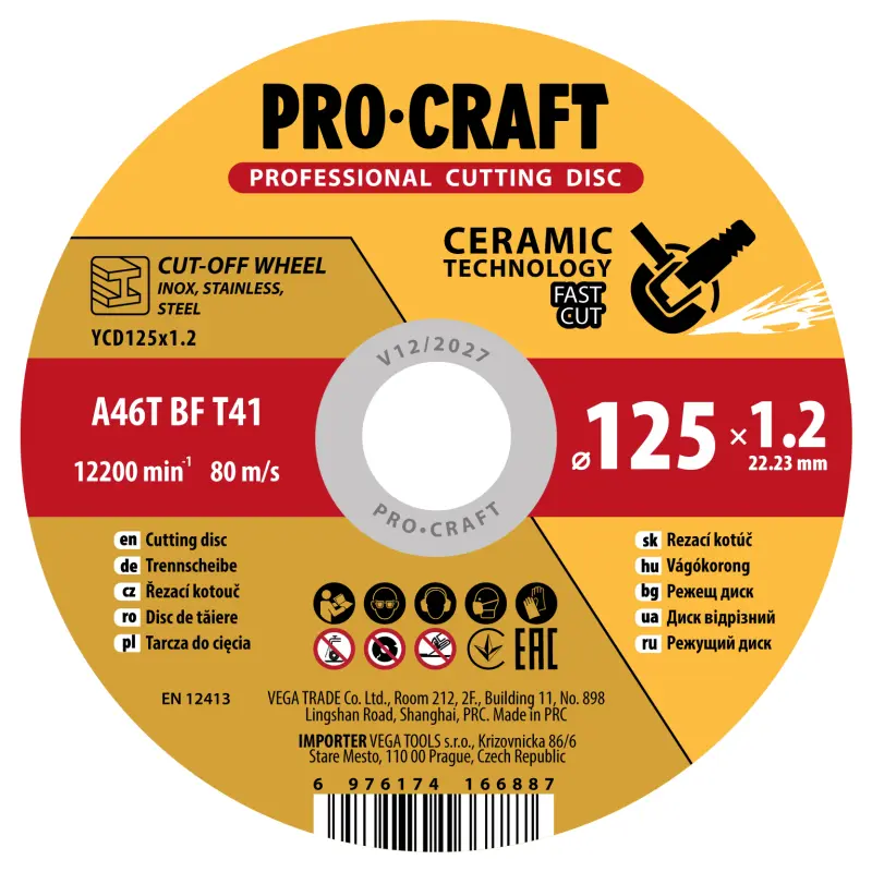 Keramický řezný kotouč Procraft YСD125x1.2 | YCD125x1.2