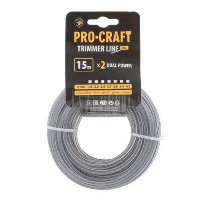 Struna žací (s výztuhou) (3mm) (15m) čtverec PROCRAFT KV/J-3/15 (PRCKV/J-3/15)