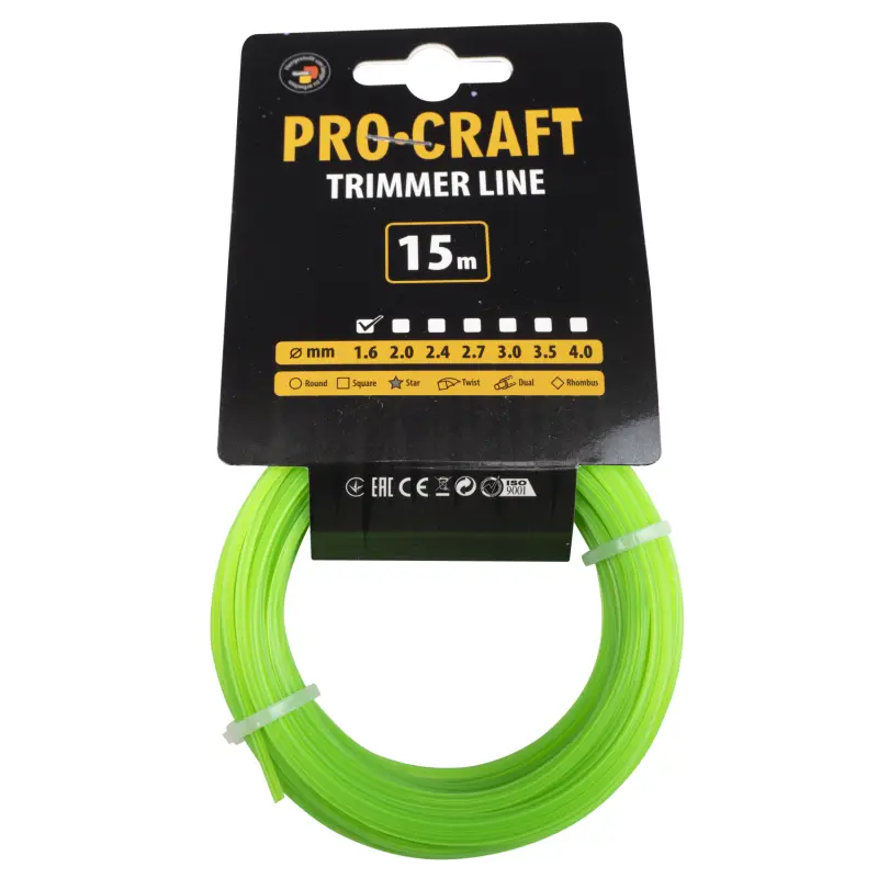 Struna žací (1.6mm) (15m) hvězda PROCRAFT ZI-1.6/15 | ZI-1.6/15