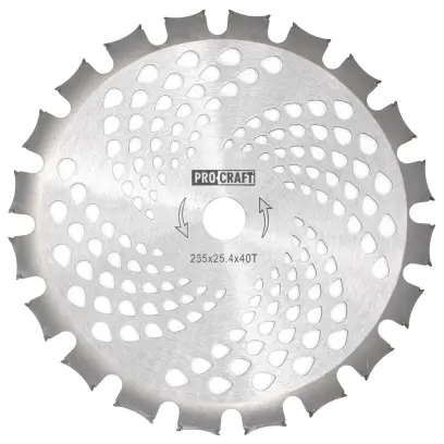 Nůž křovinořezu (D255*25.4) 40Т (oboustranný) PROCRAFT