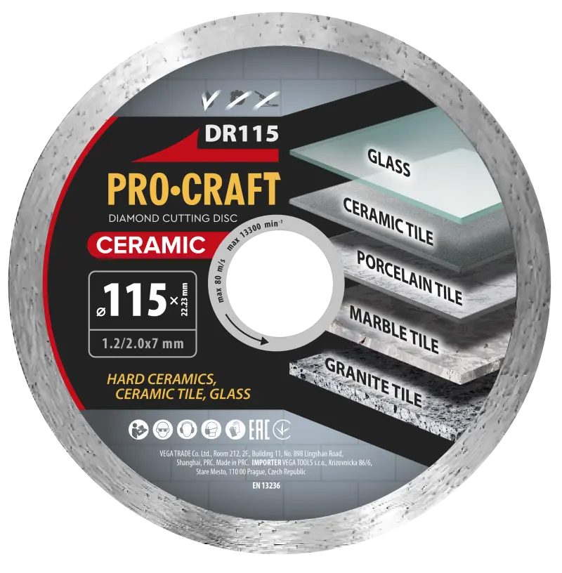 Diamantový řezný kotouč Ceramic Procraft DR115 | DR115