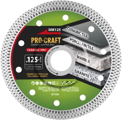 Diamantový řezný kotouč Ceramic PRO Procraft DM125 (PRCDM125)