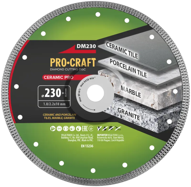 Diamantový řezný kotouč Ceramic PRO Procraft DM230 | DM230