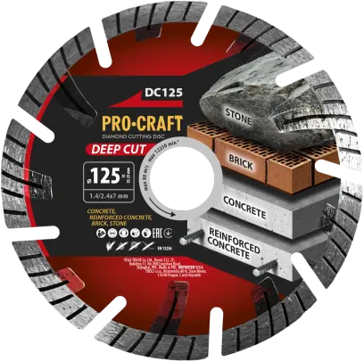 Diamantový řezný kotouč Deep Cut Procraft DC125 (PRCDC125)