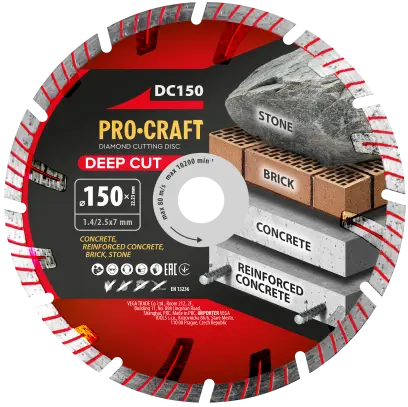 Diamantový řezný kotouč Deep Cut Procraft DC150 (PRCDC150)