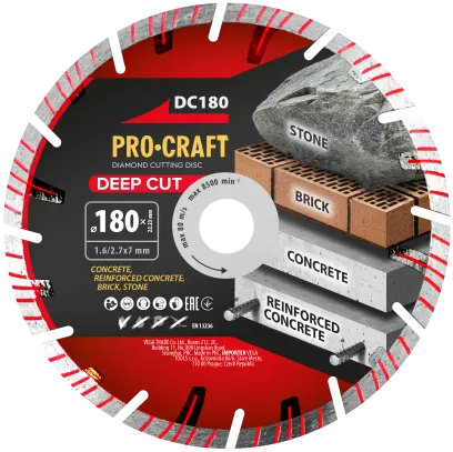 Diamantový řezný kotouč Deep Cut Procraft DC180 (PRCDC180)