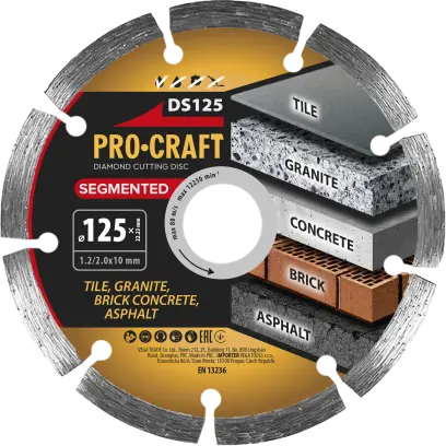 Diamantový řezný kotouč Segmented Procraft DS125 (PRCDS125)