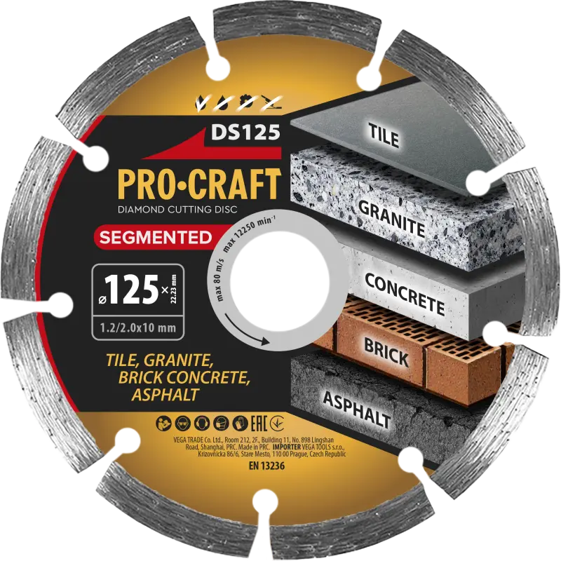 Diamantový řezný kotouč Segmented Procraft DS125 | DS125