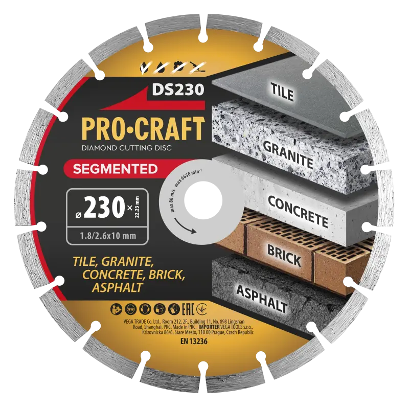 Diamantový řezný kotouč Segmented Procraft DS230 | DS230