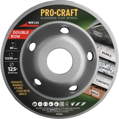 Diamantový brusný kotouč (hrncový) Procraft WR125 Double Row (PRCWR125)