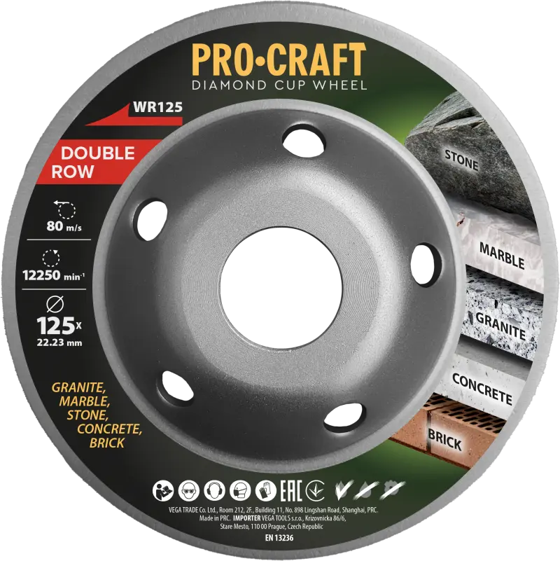 Diamantový brusný kotouč (hrncový) Procraft WR125 Double Row | WR125