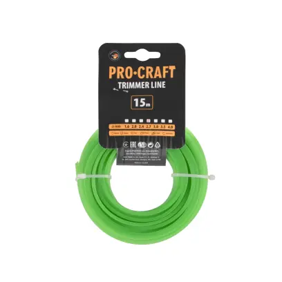Struna žací (2.7mm) (15m) čtverec PROCRAFT KV-2.7/15 (PRCKV-2.7/15)