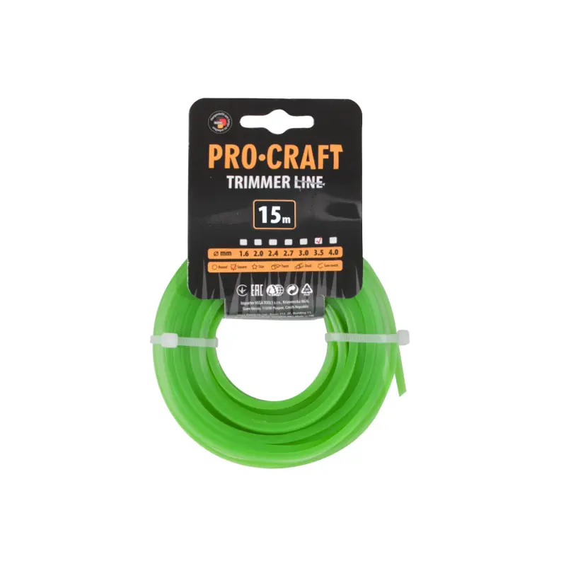 Struna žací (3.5mm) (15m) čtverec PROCRAFT KV-3.5/15 | KV-3.5/15