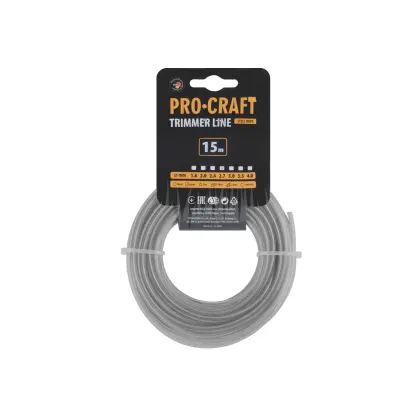 Struna žací zesílená (2.7mm) (15m) čtverec PROCRAFT KV/AR-2.7/15 (PRCKV/AR-2.7/15)
