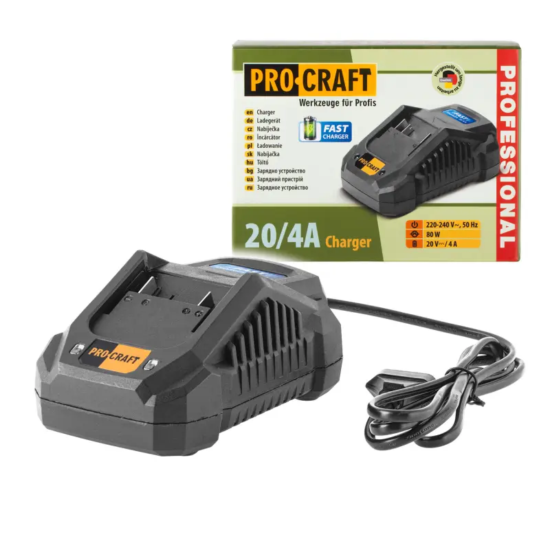 Nabíječka pro 20V Li-ion baterie Procraft 20/4А Fast Charge | 20/4A