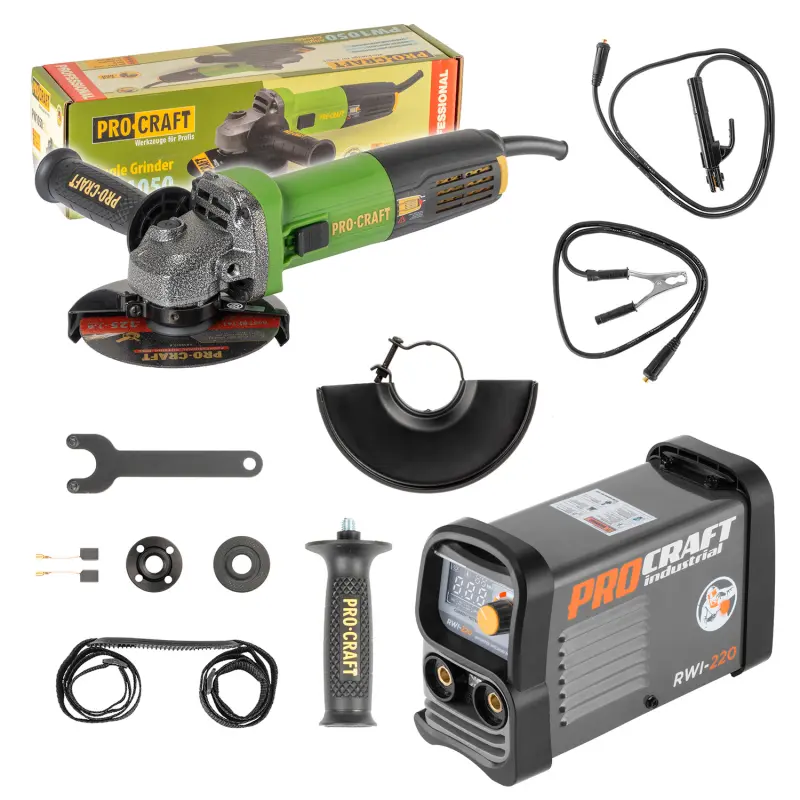 Sada svářecí invertor RWI-220 s úhlovou bruskou PW1050 | SRWI-220/PW1050