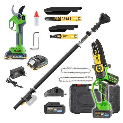 Sada aku ruční pilka Procraft PKA32Li a nůžky na větve ES32Li + nástavec EP2.0R (PRCSPKA32Li/ES32Li/EP2.0)