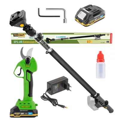 Sada aku nůžky na větve Procraft ES32Li a prodlužovací nástavec EP2.0R (PRCSES32Li-EP2.0)