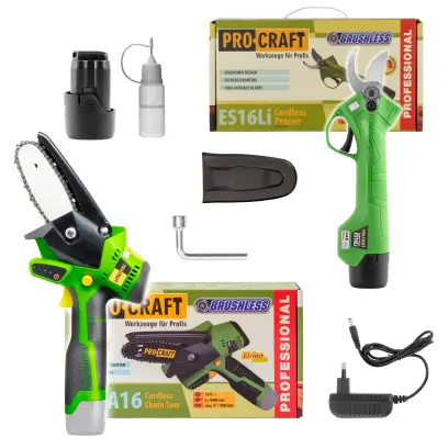 Sada aku ruční pilka Procraft PKA16bb a nůžky na větve ES16Li1B (PRCSPKA16bb/ES16Li1b)