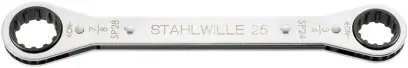 Stahlwille 25aSP 16 x 18 Spline - Double-end ring spanner 1/2x9/16 L.174mm (41571618)
