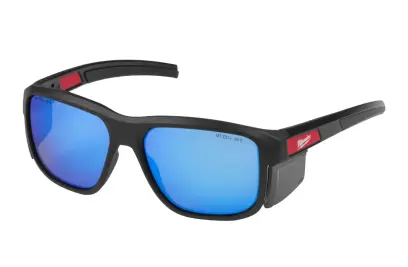 Celoobrubové ochranné brýle Milwaukee, zrcadlové modro/zelené, odolné proti poškrábání a zamlžování, 1 ks, 4932500720