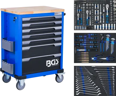 Dílenský vozík BGS 6066 -7 zásuvek - 263 nástrojů (BGS106066)