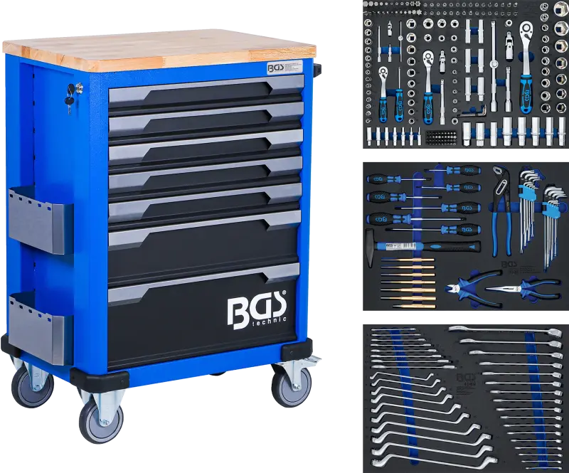 Dílenský vozík BGS 6066 -7 zásuvek - 263 nástrojů (BGS106066)