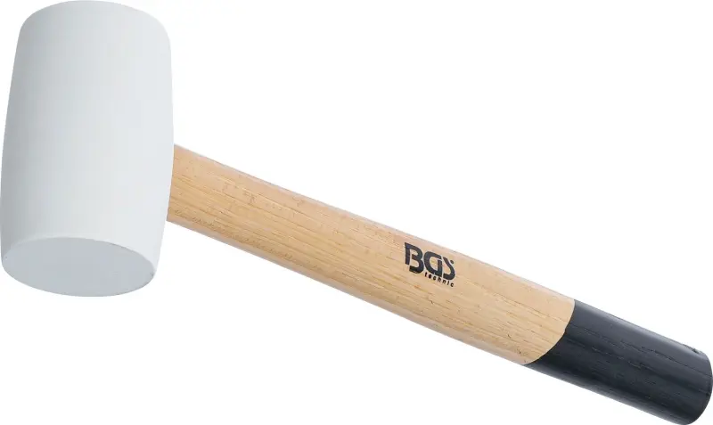 BGS 70138 Gumová palička 250 g, násada Hickory, bílá hlava pr. 48 mm