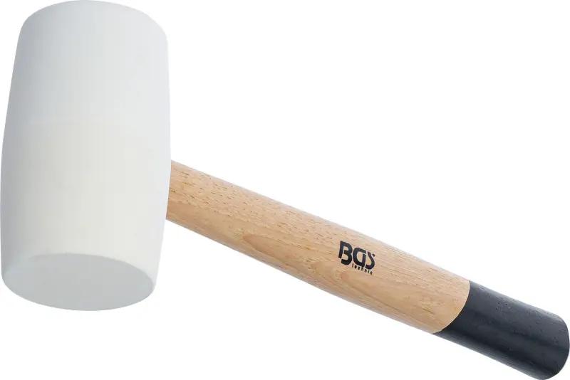 BGS 70140 Gumová palička 750 g, násada Hickory, bílá hlava pr. 64 mm