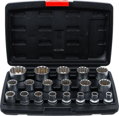 Kraftmann 95101 Nástrčné hlavice 1/2" 8 ÷ 32 mm Gear-Lock - 19 dílů