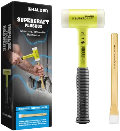 Palička 50 mm a sekáč RENNSTEIG - Sada Halder 3377s002 SUPERCRAFT-Plusbox (HAL3377S002)