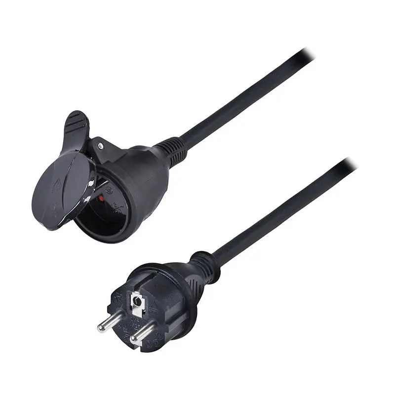 Prodlužovací přívod - spojka Solight PS3, 1 zásuvka, 10m, 3x 2,5mm2, guma-neopren, černá (SOLIPS35)
