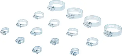 Hadicové spony pr. 10 ÷ 45 mm Kraftmann 88185 - 15 dílů (BGS1088185)