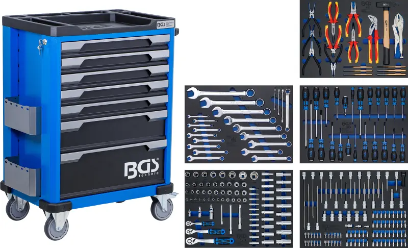Dílenský vozík 7 zásuvek BGS 6068 - 246 nástrojů (BGS106068)