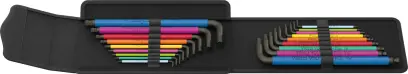 Wera 133286 Zástrčné klíče vícebarevné Hex-Plus 1, metrické a imperiální - 19 dílů (W05133286001)