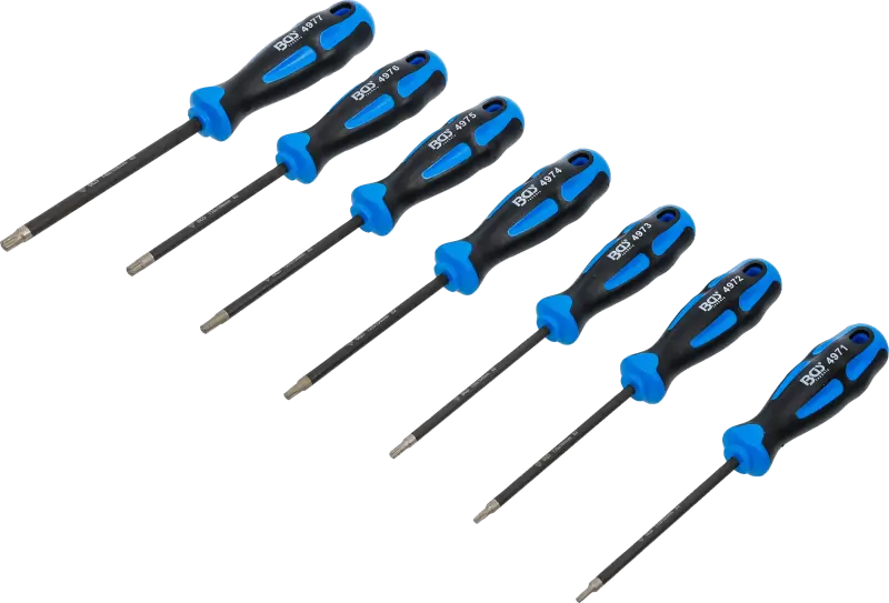 Sada šroubováků | s diamantovým povlakem | T-profil (pro Torx) T10 - T40 | 7dílná