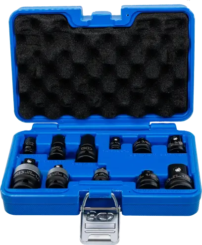 Sada silových adaptérů a kulových kloubů | 6,3 mm (1/4"), 10 mm (3/8"), 12,5 mm (1/2") | 11dílná