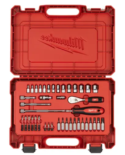 Sada ráčny 1/4" Milwaukee s komfortní rukojetí a nástrčnými hlavicemi, 42Ks, 4932498332 (MI4932498332)