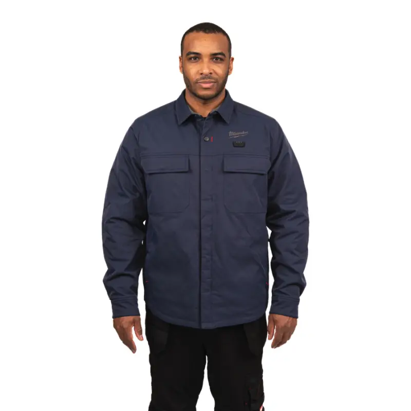 Aku HEXON vyhřívaná košilová bunda Milwaukee M12 HSJBLU-O (XL), modrá, pánská, bez aku, 4932500683