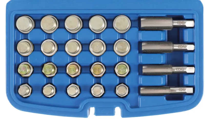 Sada na opravu závitů výpustí olejových van M13 ÷ M20 BGS100126 (64 dílů) (BGS100126)