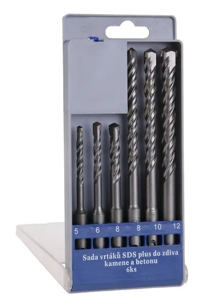 Sada 6ks SDS+ vrtáků do zdi (5-12mm) (L20891)
